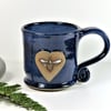 Lovely Blue Bee Mug - Handmade Wheelthrown Stoneware Pottery