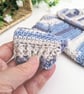 Newborn Crochet Baby Hat & Cardigan Set - Blue and Silver  - Image 4
