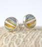 Cornish surfite stud earrings - sunshine yellow and white - Image 3