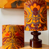 Bold Orange and Grey Marrakesh Jonelle RETRO Vintage Fabric Lampshade