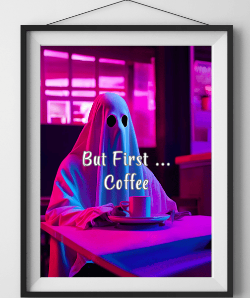 But First Coffee Ghost Print 