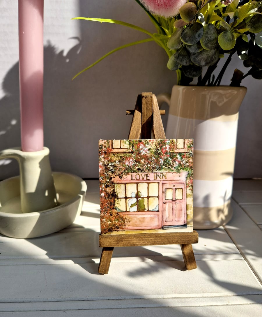 Miniature Artwork and Easel