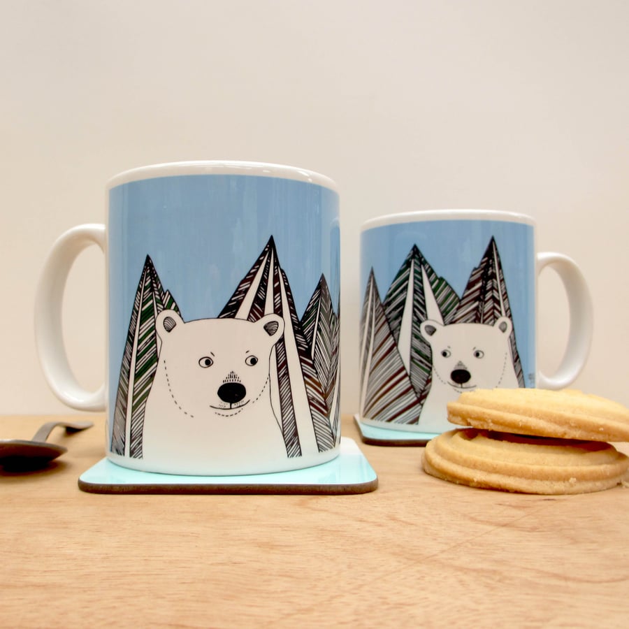 Polar bear ceramic mug. 