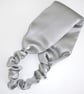 Silk Headband Light Grey Mulberry Silk Silver Hairband Elasticated - Image 1