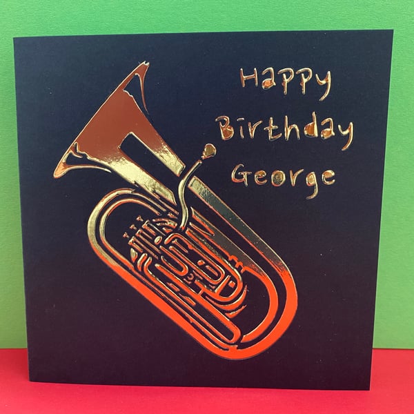 Personalised Tuba Birthday Card