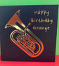 Personalised Tuba Birthday Card