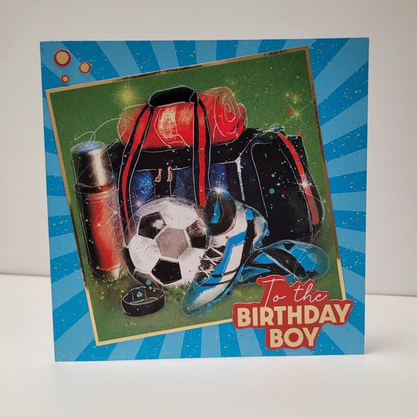 Football Birthday Card for Boys - To The Birthday Boy Sporty Children Kids Teens
