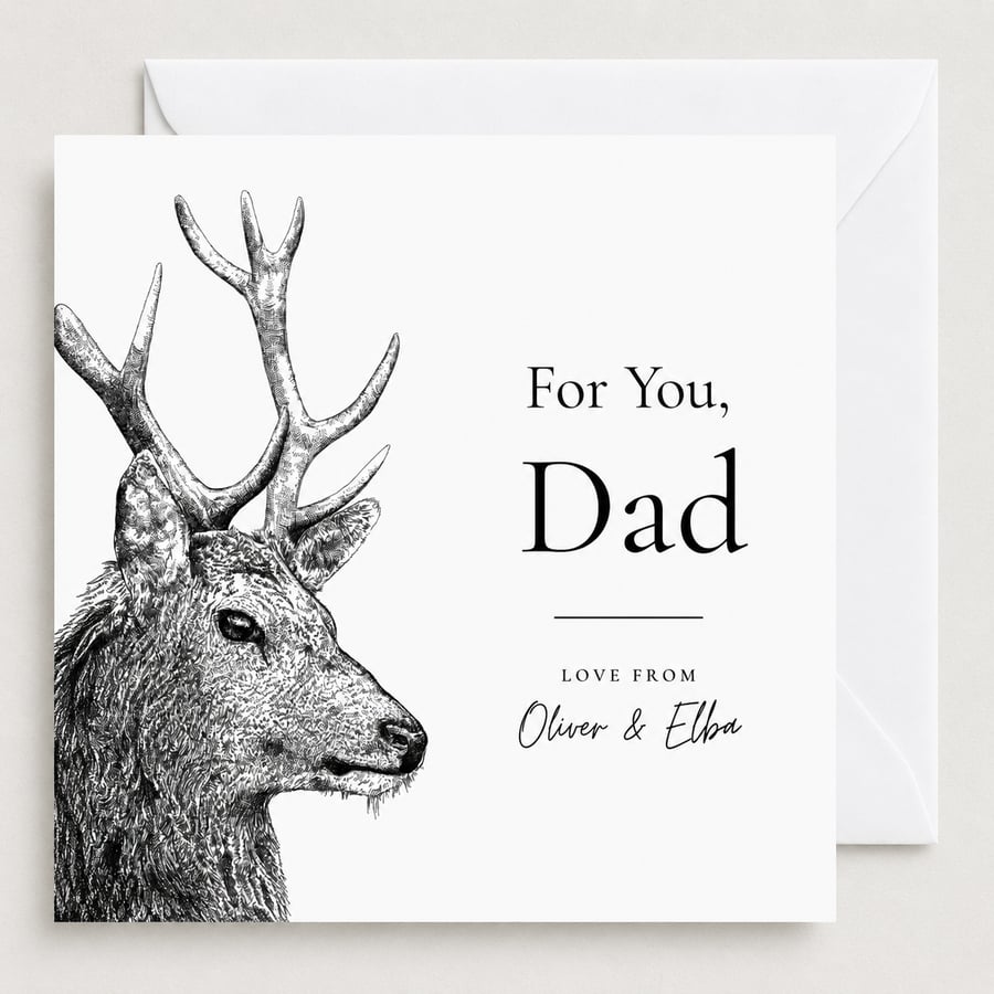 Personalised Stag Father's Day Card