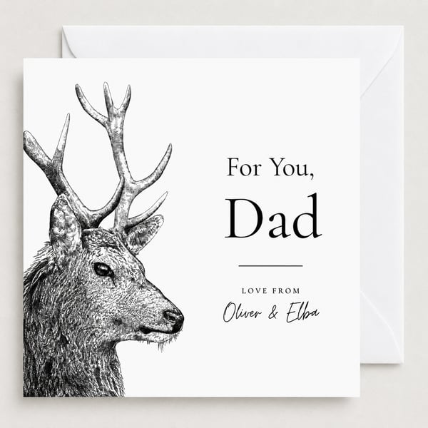 Personalised Stag Father's Day Card