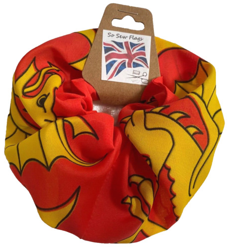Wessex Dragon County Flag Hair Scrunchie Scrunchies Accessory Band Elastic