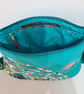 Small turquoise handbag with abstract flowers  - Image 5