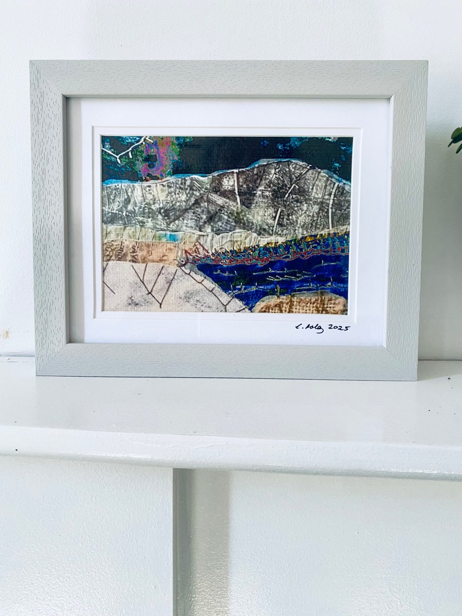 Night vision, original art print abstract landscape 