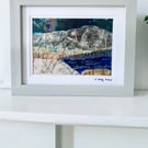 Night vision, original art print abstract landscape 