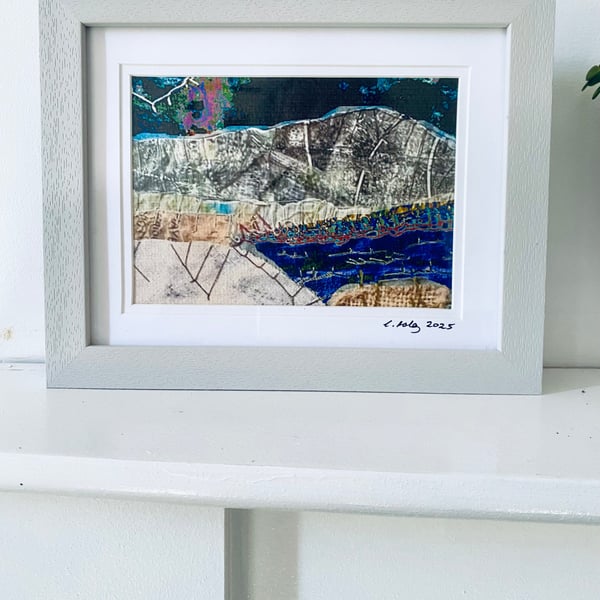 Night vision, original art print abstract landscape 