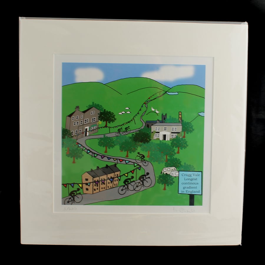  Cragg Vale cyclists print - inspired by Tour de Yorkshire - France