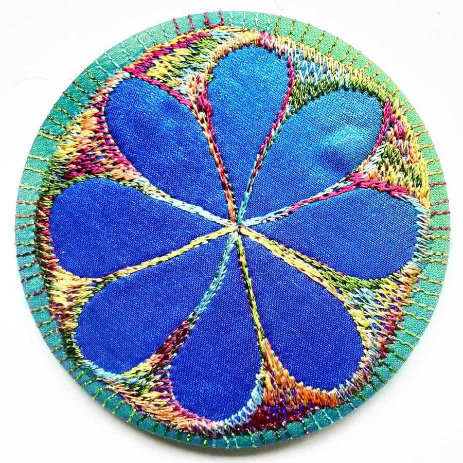 Large Pocket Mirror Handbag Accessories Colourful Free Machine Embroidery