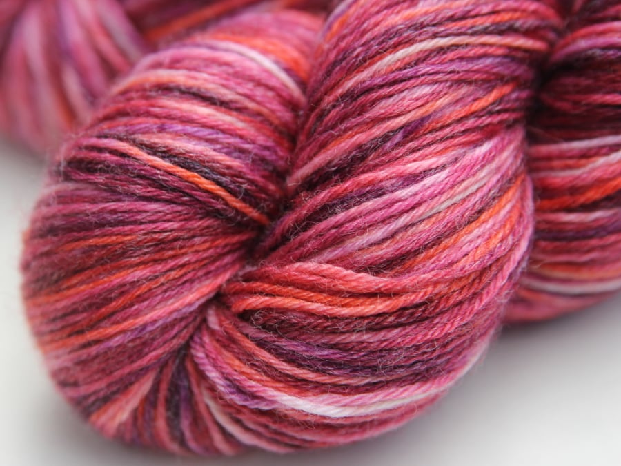 SALE - Sea Anemone - Superwash Bluefaced Leicester-bamboo 4-ply yarn