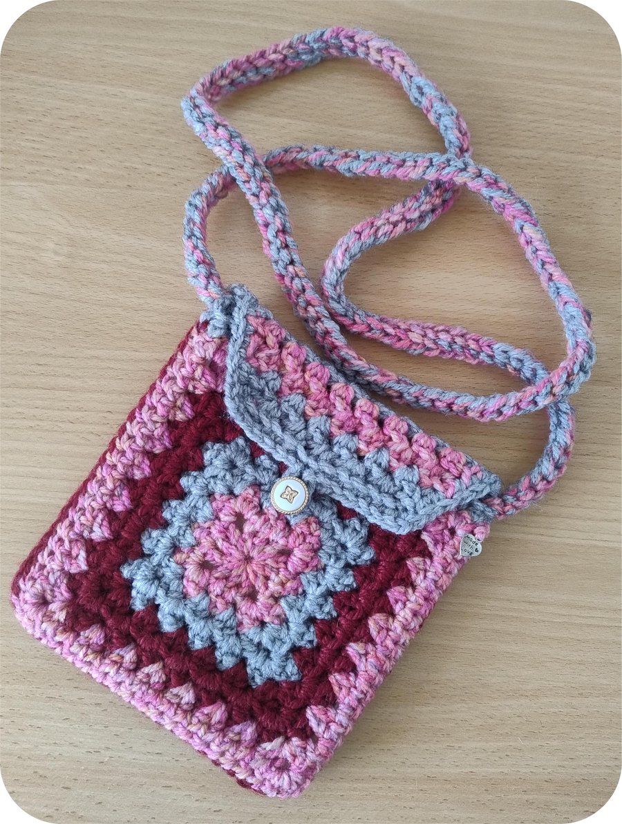 HAND CROCHET SMALL PURSE - GRANNY SQUARE STYLE