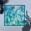 Original gelli print seaweed greetings card.