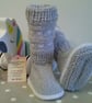 Baby Bootie Socks, Leg Warmers with Merino Wool 3-9 months - Image 1