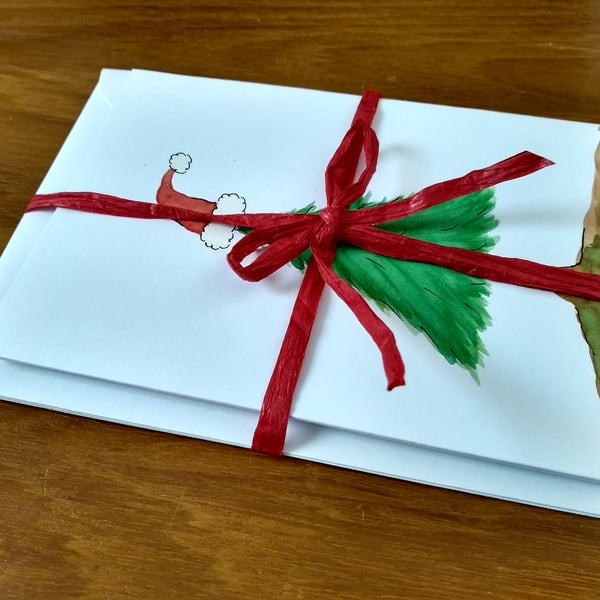 Set of 3 Hand Painted Original Christmas Cards