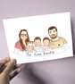 A5 Custom Watercolour Family Portrait with Banner - Image 3