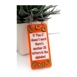 Handmade Fused Glass If Plan A Doesn't Work Hanging Picture Suncatcher Sign