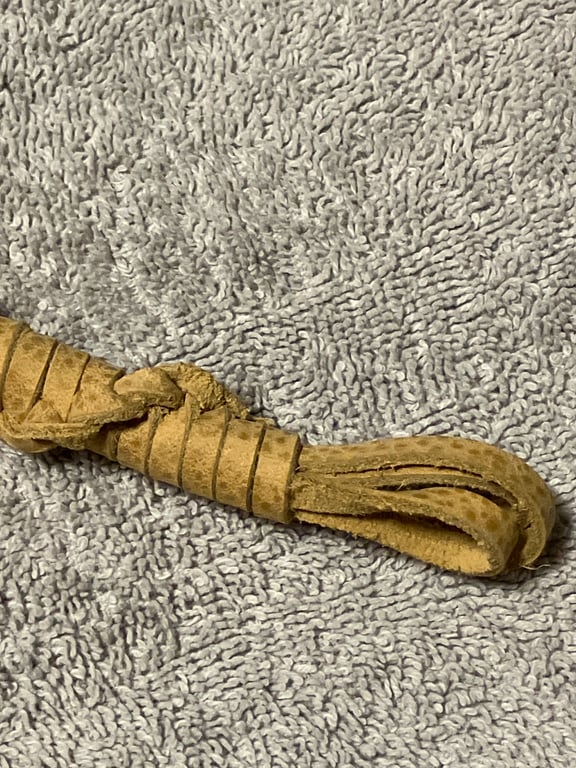 Beige - Sandy Tan coloured Leather Lacing Mini Whip - roughly 18 inches long