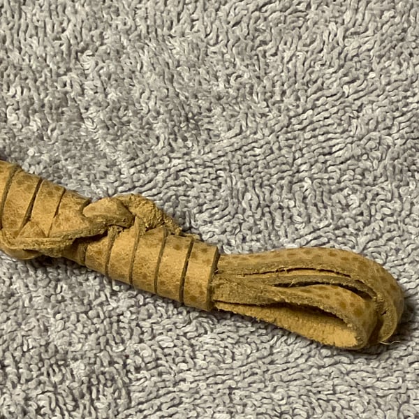 Beige - Sandy Tan coloured Leather Lacing Mini Whip - roughly 18 inches long