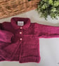 SALE Designer Hand Knitted  Baby Jacket & Matching Booties Set Size 0-3 months  - Image 5