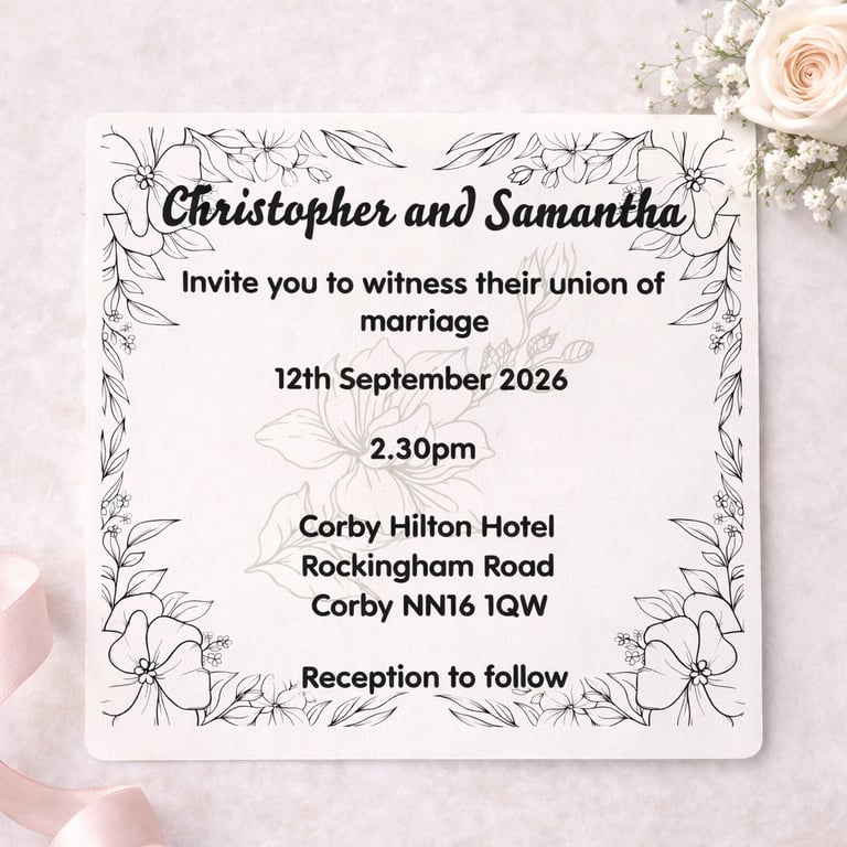 Monochrome Bloom Signature Collection Bundle Invite, RSVP