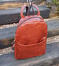 Leather backpack brown tan leather unisex rucksack leather shoulder bag  - Image 2