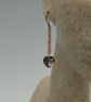 Dark Grey Black Swarovski Chrystal heart drop earrings  Rose gold revere  - Image 6