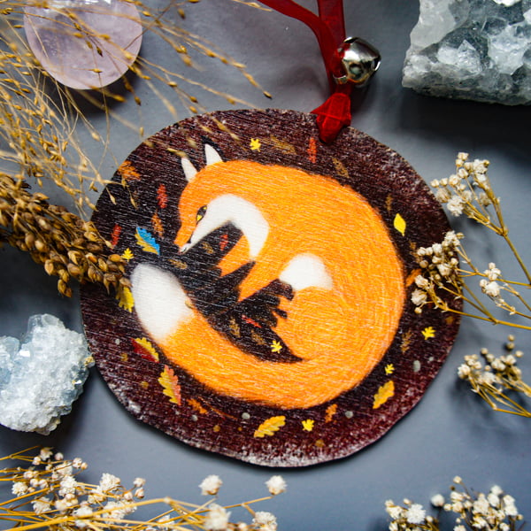 Nestled Fox Tree Decoration