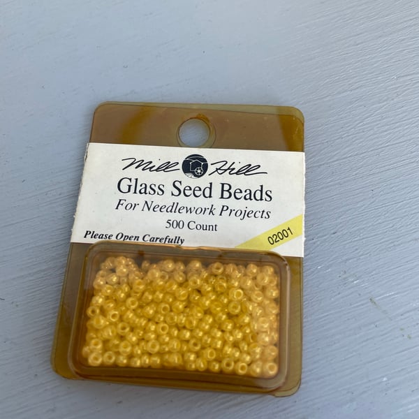 Mill Hill Glass seed beads in pearl for needlework projects