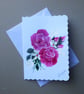 original art hand painted floral roses greetings card (ref FA 206 B2 )