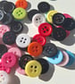 75 x Mixed Colour Acrylic 4 Hole 12mm Round Buttons