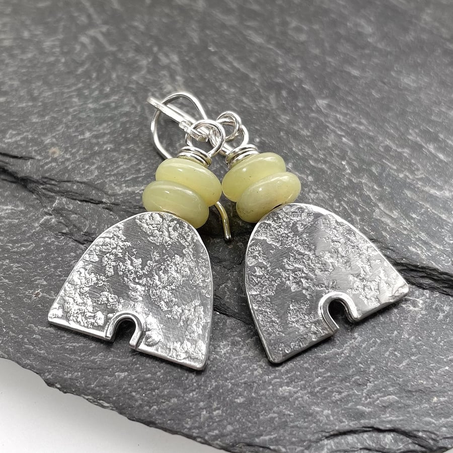 Sterling silver and lemon jasper Skep earrings
