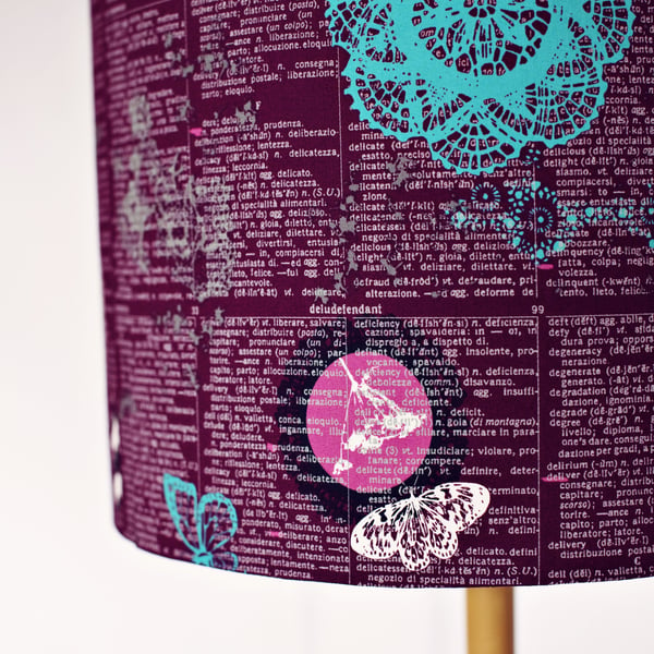 HALF PRICE SALE, 30 cm Purple lampshade,, lampshade, lamp shade, drum lampshade