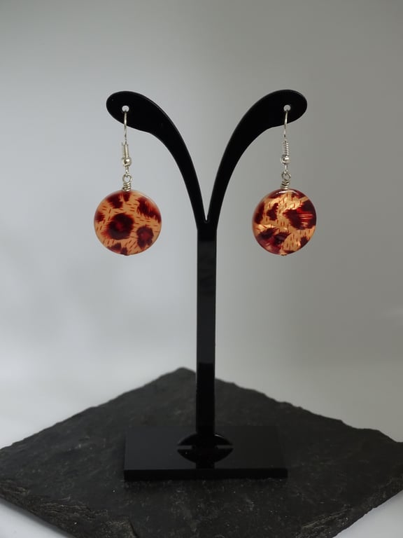 Leopard Print Shell Earrings 