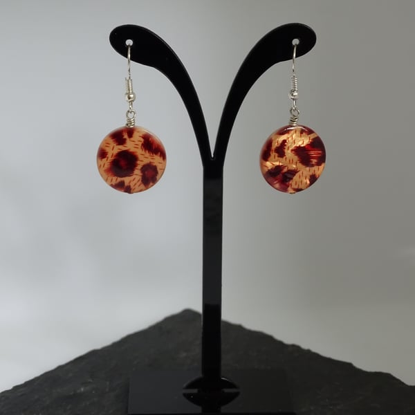 Leopard Print Shell Earrings 