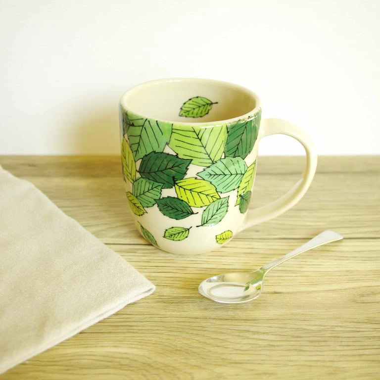 Mug - Green Beech Leaves