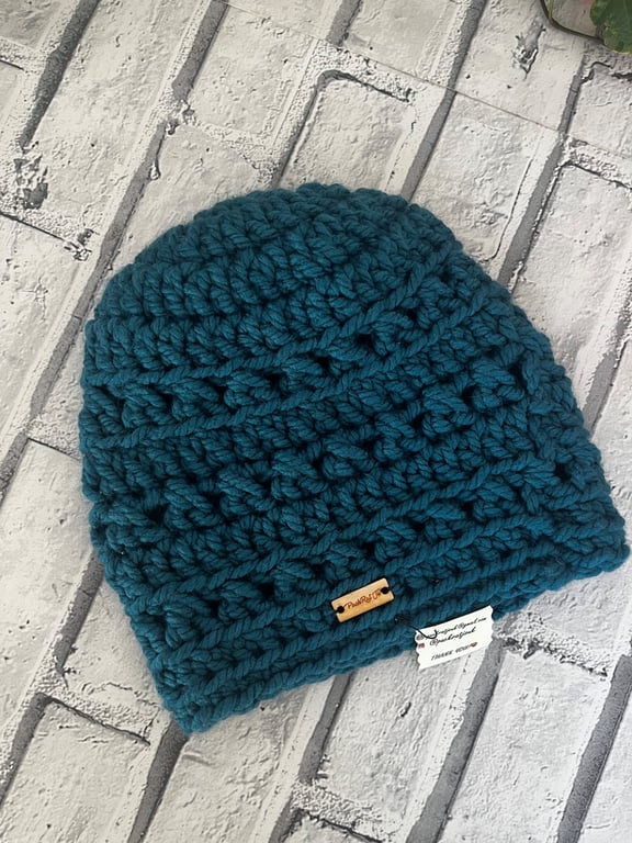 Chunky Teal Beanie