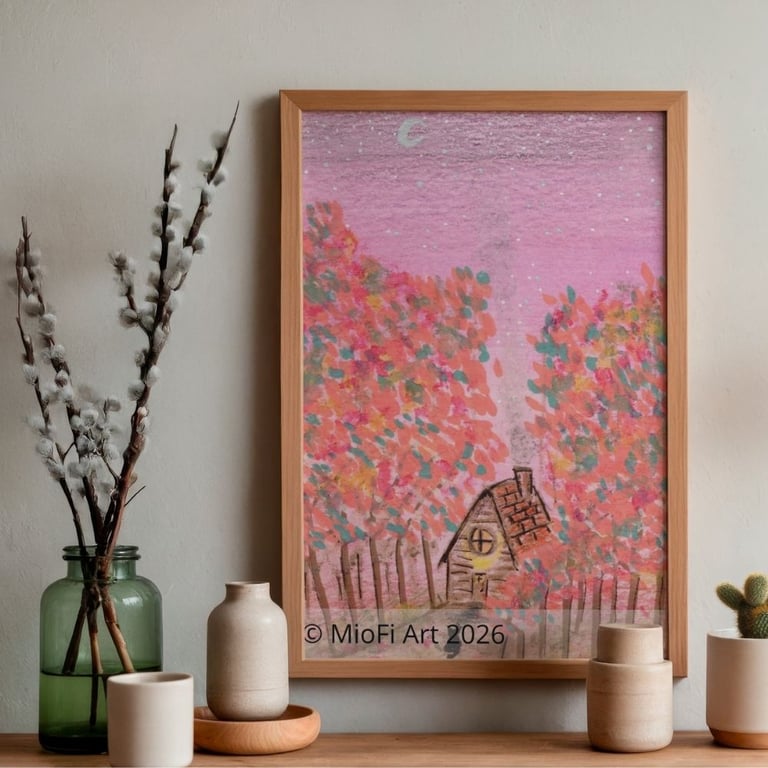 Shelter, Mixed-Media Print, A6 (other size available)
