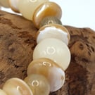 Shroom Core v3. Jade and Shell Rondelles Stone Bracelet by BDS.