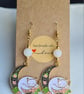 Cat Moon Earrings - White Beads - Image 4