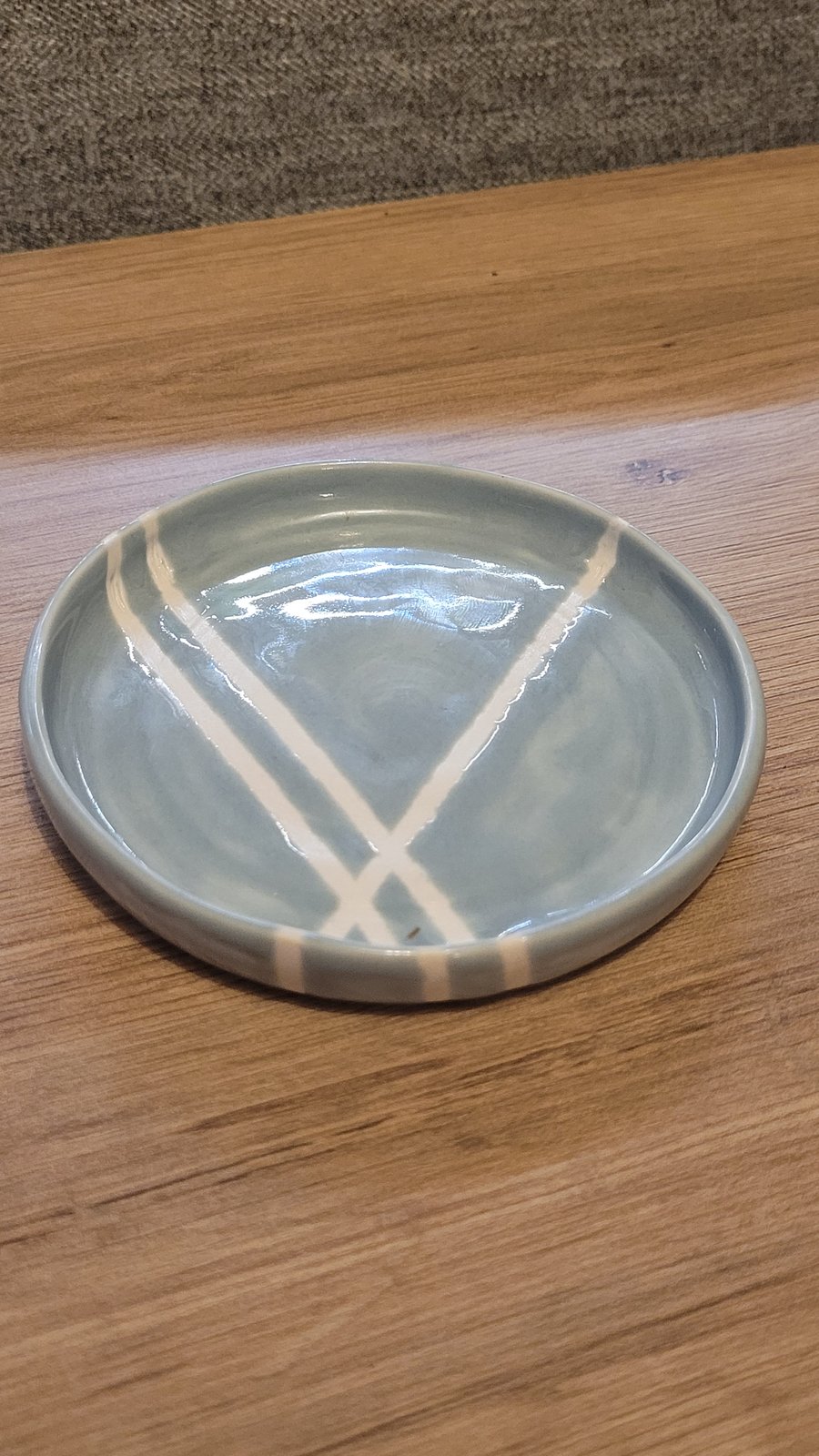 Small Pale Blue Trinket Dish Handmade Pottery