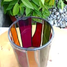 Exotic Gems Flower Vase Vibrant Stained Glass Effect Art Deco Design Vase