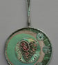 MHM2312 - Moon Heart  Mandala - Green - plum -pewter - 15cm (6") round - Image 2