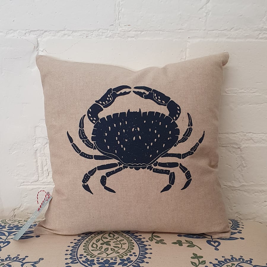 Screen Printed Crab Cushion